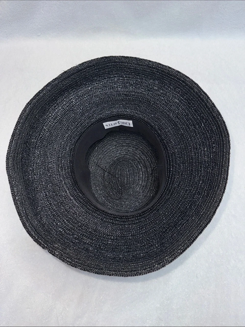 Eric Javits Black Braided Straw Sun Hat | Wire Rim | VGUC - Picture 9 of 11